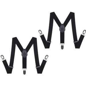 NestNook Kinderbretels Y-vormige kinderbretels voor jongens en meisjes, zwart 2 stuks, Eén Maat