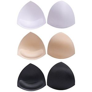 Goede pads Bikini Pad BH-inzetstukken Push-up Pad, 3 Kleuren, Driehoeksvorm, 3 Paar
