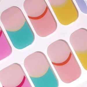 Half uitgeharde uv-gel nagelfolie, 20 stuks vingernagels om op te plakken, glanzende nagelstickers, decoratie nageldesign, gel nagelstickers, nagelfolie, zelfklevend (meerkleuren-tien kleuren)