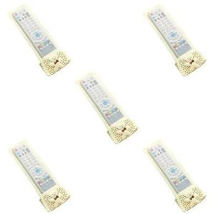 5 set TV Afstandsbediening Case Huishoudelijke Airconditioner Controllers Gevallen Bedekken Tool Stofdicht Cover beige geel S (18.5x8 cm)