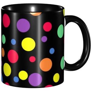 BEEOFICEPENG Mok, 330ml Aangepaste Keramische Cup Koffie Cup Thee Cup voor Keuken Restaurant Kantoor, Multicolor Dot