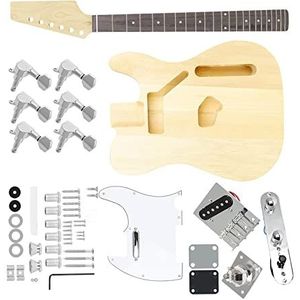 Onvoltooid Elektrische Gitaar Kit Professionele niet-gemonteerde doe-het-zelf elektrische gitaarset 6 snaren gitaarset voor beginners