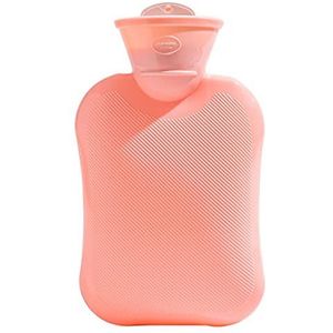 Warmwaterkruik van rubber met zachte, warmwaterkruik voor nek en schouders, rug, benen, tailleverwarming (500 ml, roze)