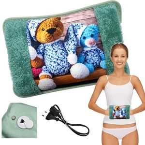 Powersell - Elektrische Warmwaterkruik | Zacht Pluche | Verlicht Spanning | Langdurige Warmte Tot 5 Uur | Hand- en Voetwarmer | Oplaadbaar | Max. Temp. 75°C, Pluche Dier