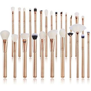 Bswefty Penseel make-up borstel set 6 stuks - 30 stuks goud/roségoud POWDER EYESHADOW CONCERLER foundation borstel (handvat kleur: T420 (25 stuks per set))