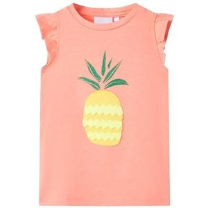Kindershirt 104 neonkoraal, kinderkleding, jongenskleding, hippe kinderkleding, kinderkled, meisjeskleding, leuke kinderkleding, stoere kinderkleding