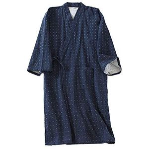Japanse kimono voor heren, dubbel katoenen gaas, grote maat, Zen-kleding, taoïstische kleding, Kleur17., XL