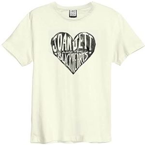 Amplified Joan Jett & The Black Hearts T-shirt voor volwassenen, uniseks, vintage wit, M