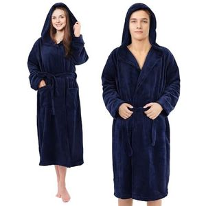 Badjas van microvezel, uniseks, voor dames en heren, M, marineblauw, M