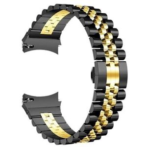 Roestvrij staal geen kloof band geschikt for Samsung Galaxy Watch 6 4 Classic 44mm 40mm 46 42mm 43 47mm gebogen eindband for horloge 5 Pro 45mm(Black gold,Watch 4 40mm)