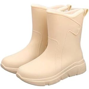 Tuinschoenen for dames, waterdichte regenlaarzen for dames - comfortabel interieur, brede kuitlaarzen for dames - gemakkelijk aan en uit te trekken(Plush 4_38)