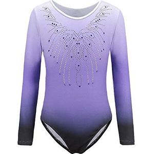 Sinoem - Turnpakje - Paars - Eendelig - Met Kleurverloop en Glitters