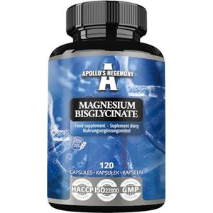 Magnesium Bisglycinaat 100 mg per capsule - 120 Veganistische Capsules - 4 Maanden Bevoorrading - voor Verbeterde Opname - Voedingssupplement van Apollo's Hegemony