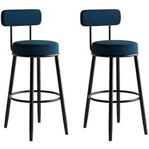 AADDFDD Barkrukken Bar Stoelen Moderne Fluwelen Barkrukken Keuken Counter Stoelen Set van 2 Ontbijt Bar Stoelen met Metalen Benen & Rugleuning voor Keuken Eiland/Thuis Bar