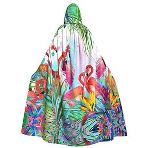 WURTON Geschilderde Flamingo Print Halloween Wizards Hooded Gown Mantel Kerst Hoodie Mantel Cosplay Voor Vrouwen Mannen