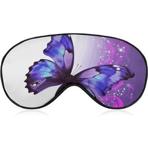 Zachte verduisterende slaap oogmasker paarse vlinder reizen ooghoezen nul oogdruk super lichtgewicht zijdezachte blinddoek met verstelbare riem voor vrouwen mannen