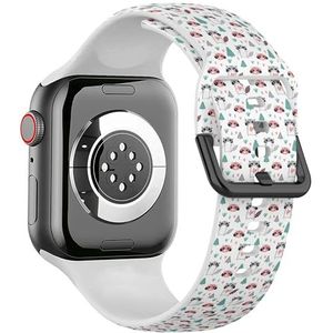 Zachte sportband compatibel met Apple Watch 38 / 40 / 41 mm (kinderachtig grappige wasbeer) siliconen armband bandje accessoire voor iWatch