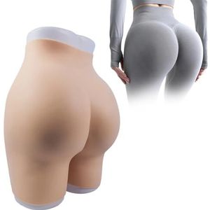 Adima Ademend Siliconen Lichaamsshaper Slipje Met Open Kruis, Nep Heupen, Billenlift Broek voor Cosplay En Crossdresser,Brown(0.8cm)