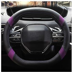Afdekking Voor Het Stuur Voor Peugeot 4008 Voor Peugeot 5008 Micro Fiber Leer Antislip Auto Stuurhoes Stuurhoes Auto(Paars)