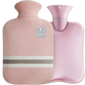 OliviaLiving Warmwaterzak Warmer Set Opwarmen en Refreezable Hot Cold Pack met Klassieke Gestreepte voor Pijnbestrijding Hot Cold Therapie, Capaciteit: 2000ML