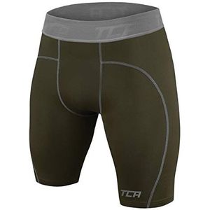 TCA Mannen Pro Performance Compressie Basislaag Thermische Onderbroek Shorts - Donkergroen, M