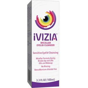 iVIZIA Micellaire ooglidreiniger voor gevoelige oogledenreiniging, BAK-conserveringsmiddelvrij, uitspoelbaar, verwijdert zacht make-up, fles van 30 ml