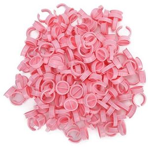 Tattoo Ink Ring Cups, Verstelbare Wimperlijmring, voor Professionele Tattoo-instellingen Wimpersalons ((roze) groot formaat met split)