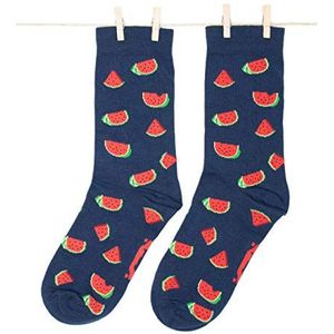 Roits Sokken Watermeloenen Blauw Heren en Dames - Grappige Originele Kleurrijke Premium Socks Funny Happy Socks Men Women Geschenk (36-40)