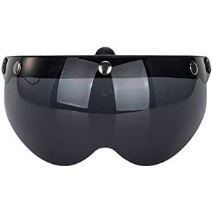 Motorhelm vizier lens, Helm Vizier, Motorhelm Vizier Universele Winddichte 3-Snap Motorhelm Vizier Voorkant Flip Up Vizier Windscherm Lens for Motorhelm Zonnebril Zwart