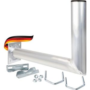 SCHWAIGER -5163- Aluminium balkonbeugel | beugel voor schotelantenne | SAT-antenne | satellietsysteem | SAT-schotel | met hoek | ook te gebruiken als muurbeugel | wandafstand 30 cm