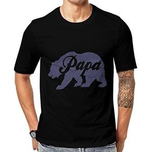 Vintage Papa Bear Vaderdag Heren Korte Mouw Grafisch T-shirt Ronde hals Print Casual Tee Tops M