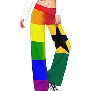 LGBT Pride Ghana Vlag Yoga Broek Voor Vrouwen Casual Broek Lounge Broek Trainingspak met Trekkoord M