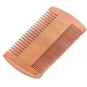 Houten baardkam snor haarborstel voor mannen fijne grove tanden perfecte baardbalsems etherische oliën kammen (maat: F)