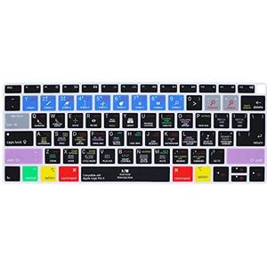 MMDW Sneltoetsen Sneltoets Toetsenbord Cover Compatibel met MacBook Air 2018 [13,3 inch A1932 met Retina Display en Touch ID] Silicone Zachte Beschermer, VS/EU Versie, Logic pro x