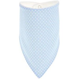 KraftKids driehoekig sjaal in vele moderne patronen en mooie kleuren naar keuze, driehoekige sjaal voor halsomtrek 34 cm, kinderhalsdoek met fleece binnenvoering witte stippen op lichtblauw