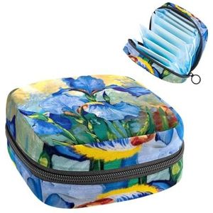 MUOOUM Maandverband Opbergtas, Kunst Iris Schilderen Menstruatie Cup Pouch, Draagbare Maandverband Pads Opbergzakken Vrouwelijke Menstruatie Eerste Menstruatie Tas voor Tiener Meisjes Vrouwen Dames