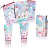 BRUBAKER Cosmetics 4-Delig Eenhoorn Bad- en Doucheset Cherry Blossom - Geschenkset Met Kersenbloesemgeur in Cosmeticatasje