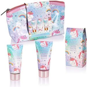 BRUBAKER Cosmetics 4-Delig Eenhoorn Bad- en Doucheset Cherry Blossom - Geschenkset Met Kersenbloesemgeur in Cosmeticatasje