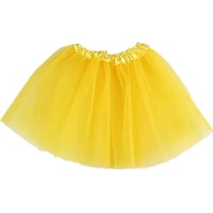 Tutu rok voor meisjes, tule rok, kinderrok, meisjes, kleding, zomer, kleur, meisjes, kleding, kleurrijk, kinderen, tutu, rok, prinses, party, petticoat, geel, Eén maat