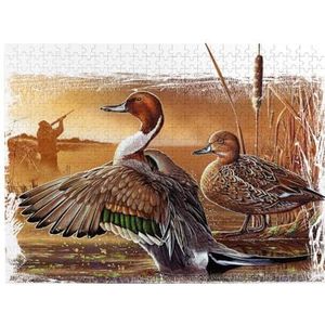 Puzzels, Houten Legpuzzels Volwassenen Uitdagende Puzzel 500 stuks Foto puzzel, Pintail Duck