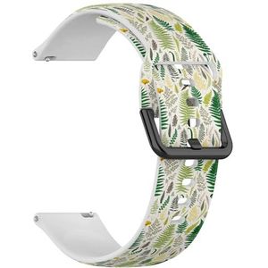 Compatibel met Fossil Women's Gen 5E 42mm / Gen 6 42 mm, Fossil Venture Gen 4 HR/Gen 3 Vrouwen Mannen, 18 mm (Ferns Vintage) 18 mm zachte siliconen sportband armband armband, Siliconen, Geen edelsteen