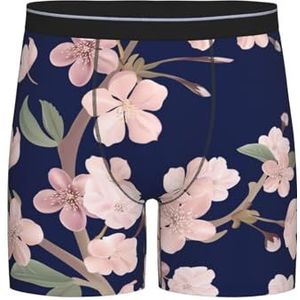 GRatka Boxer slips, heren onderbroek boxer shorts been boxer slips grappig nieuwigheid ondergoed, bloemen kersenbloem Sakura marineblauw, zoals afgebeeld, XXL