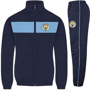 Manchester City Jongens Trainingspak Jas & Broek Set Kinderen OFFICIEEL Voetbal Gift, Navy Hemelsblauw, 2-3 jaar