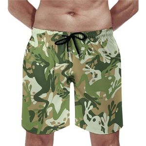 Kikker Camouflage Mens Beach Shorts Sneldrogende Board Shorts Mesh Voering Strandbroek Gym Zwembroek XL