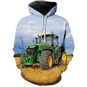 keephen - 3D Gedrukt Hoodie - Tractor Patroon - Mannen - Sweatshirt