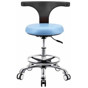 Zadelkrukstoel Met Rugleuning, Voetsteun In Hoogte Verstelbaar 44-59 Cm, 360 ° Draaibare Zinklegering Wielen, Ergonomische Rolstoel For Tandartsstylist Tattoo Artist(Color 1)