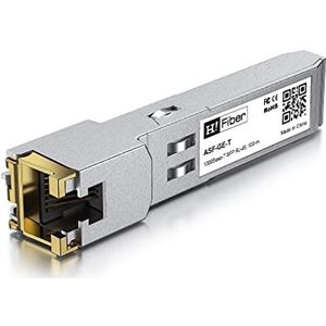 H!Fiber.com Gigabit SFP RJ45 Copper Transceiver, 1000Base-T Module for Cisco GLC-T, Ubiquiti, Netgear, D-Link, Linksys, Mikrotik and Other Open Switches, Up to 100m