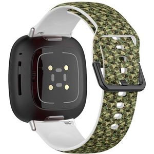 Sportbandje compatibel met Fitbit Sense / Sense 2 / Versa 4 / Versa 3 (militaire camouflage), siliconen armband, accessoire