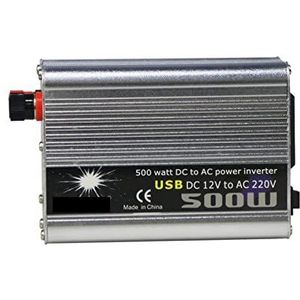 Spanningsomvormer, Zuivere Sinus Auto-omvormer 12V 220 500W 1000W 1500W 2000W DC naar AC Spanningsomvormer Gemodificeerde Zuivere Sinus Power Transmissie Elektriciteit Aluminium(500W,12V_60HZ)