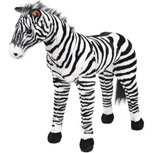 vidaXL Pluche dier staand zebra XXL pluche speelgoed knuffeldier